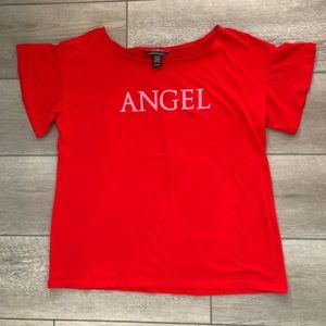 Victoria’s Secret Ruffle Sleeve Pajama Lounge Red Shirt Medium